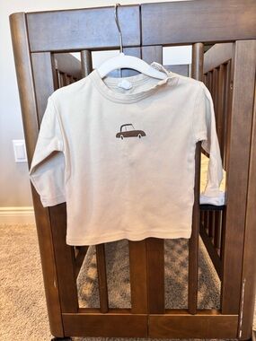 Jamie Kay Cream Long-Sleeve Tee with Car Motif